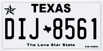 TX license plate DIJ8561