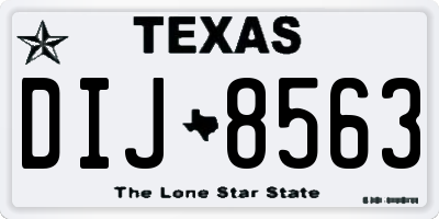 TX license plate DIJ8563