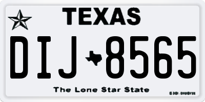 TX license plate DIJ8565