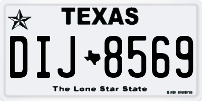 TX license plate DIJ8569