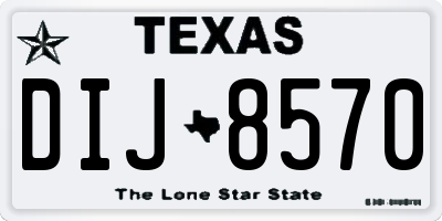 TX license plate DIJ8570