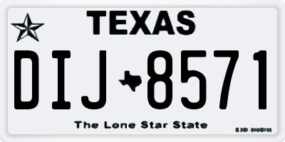 TX license plate DIJ8571
