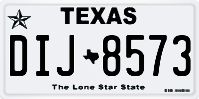 TX license plate DIJ8573