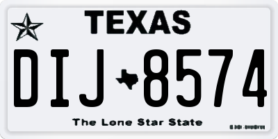 TX license plate DIJ8574