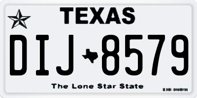 TX license plate DIJ8579