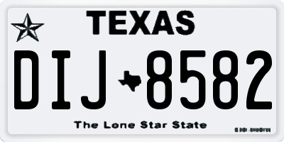 TX license plate DIJ8582