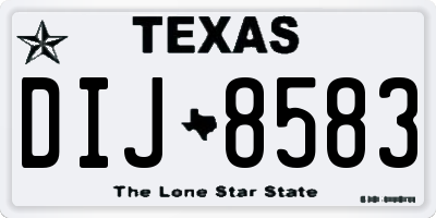 TX license plate DIJ8583