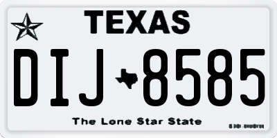 TX license plate DIJ8585