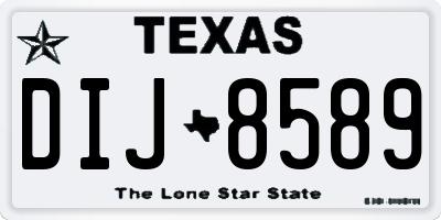 TX license plate DIJ8589