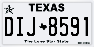 TX license plate DIJ8591