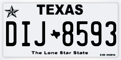 TX license plate DIJ8593