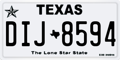 TX license plate DIJ8594