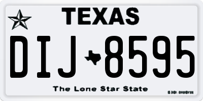 TX license plate DIJ8595