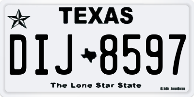 TX license plate DIJ8597