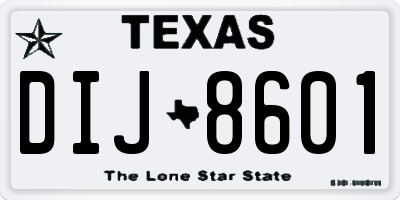 TX license plate DIJ8601