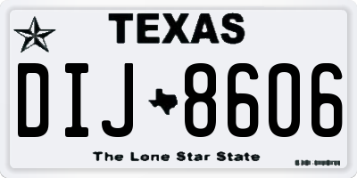 TX license plate DIJ8606