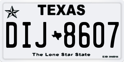 TX license plate DIJ8607