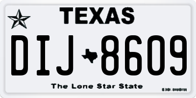 TX license plate DIJ8609