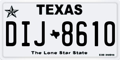 TX license plate DIJ8610