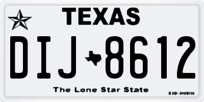TX license plate DIJ8612