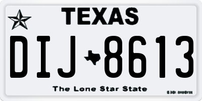 TX license plate DIJ8613
