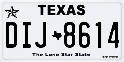 TX license plate DIJ8614