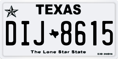 TX license plate DIJ8615