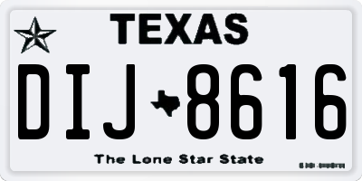 TX license plate DIJ8616