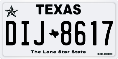 TX license plate DIJ8617