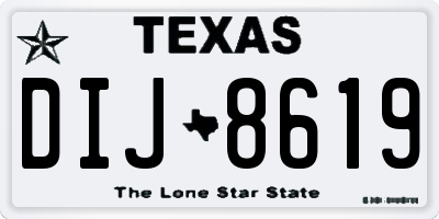 TX license plate DIJ8619