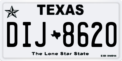 TX license plate DIJ8620