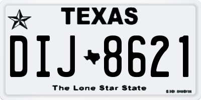 TX license plate DIJ8621
