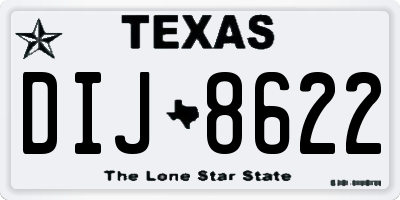 TX license plate DIJ8622