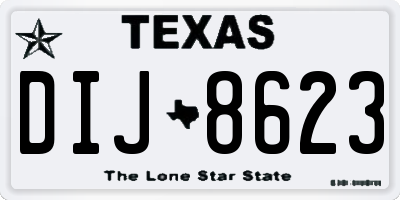 TX license plate DIJ8623
