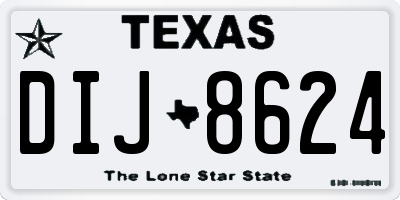 TX license plate DIJ8624