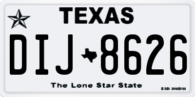 TX license plate DIJ8626