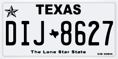 TX license plate DIJ8627