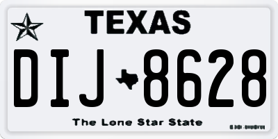 TX license plate DIJ8628