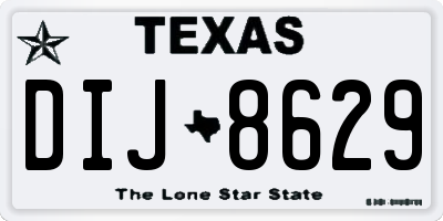 TX license plate DIJ8629