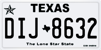 TX license plate DIJ8632
