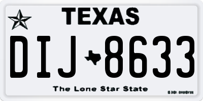 TX license plate DIJ8633