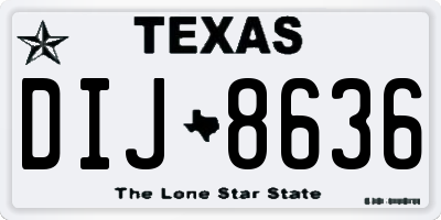 TX license plate DIJ8636