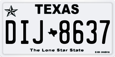 TX license plate DIJ8637