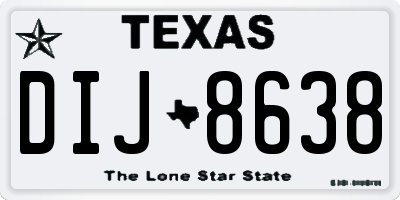 TX license plate DIJ8638