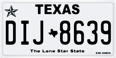 TX license plate DIJ8639