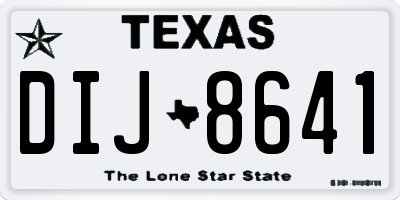TX license plate DIJ8641