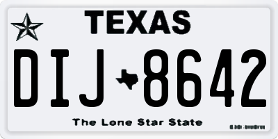 TX license plate DIJ8642