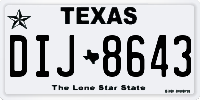TX license plate DIJ8643