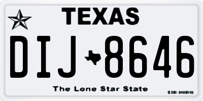 TX license plate DIJ8646