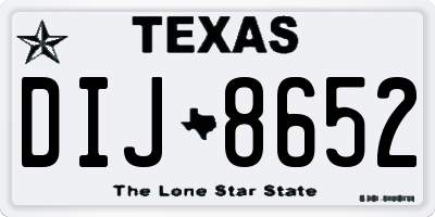 TX license plate DIJ8652